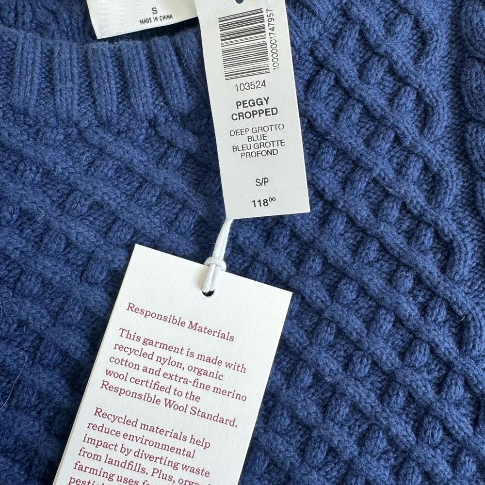 Aritzia Peggy sweater cropped Blue - Picture 3 of 7